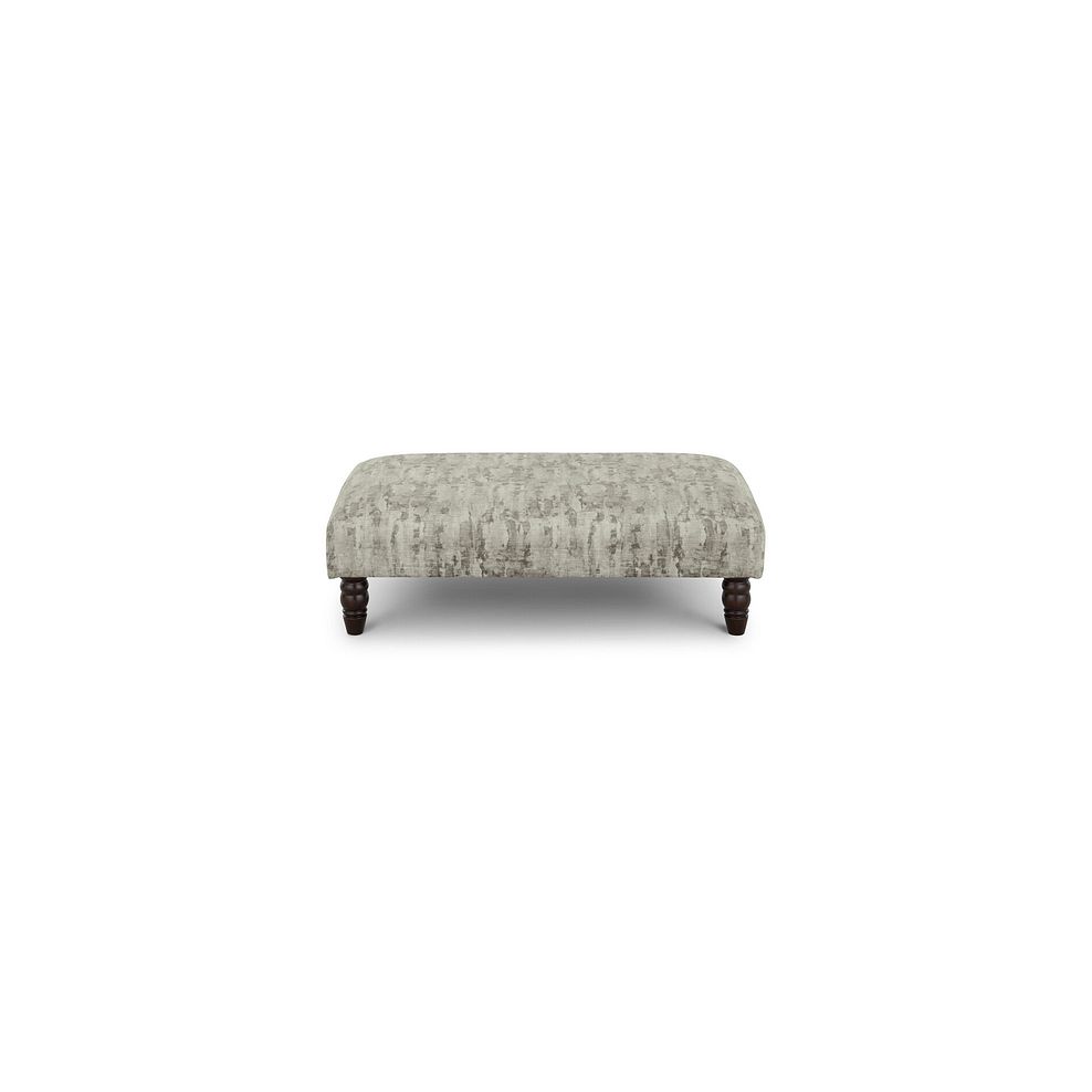 Amelie Footstool in Porter Smoke Fabric with Antiqued Feet 2
