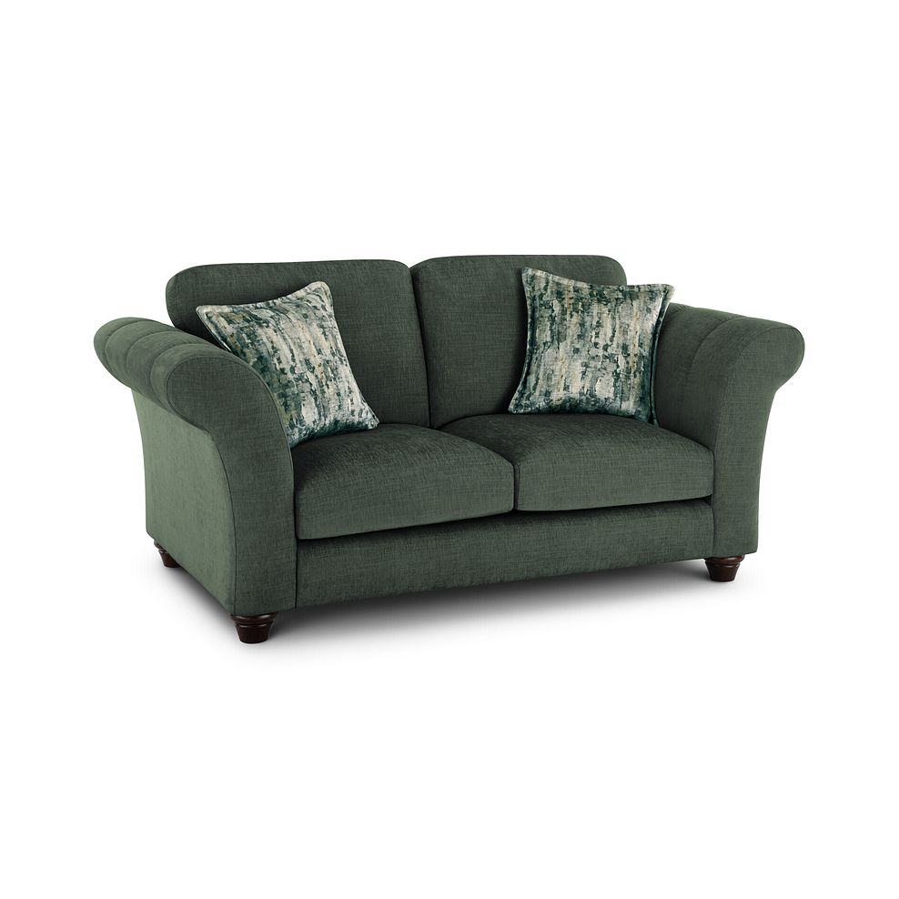Amelie 2 Seater Sofa in Polar Thyme Fabric with Antiqued Feet 1