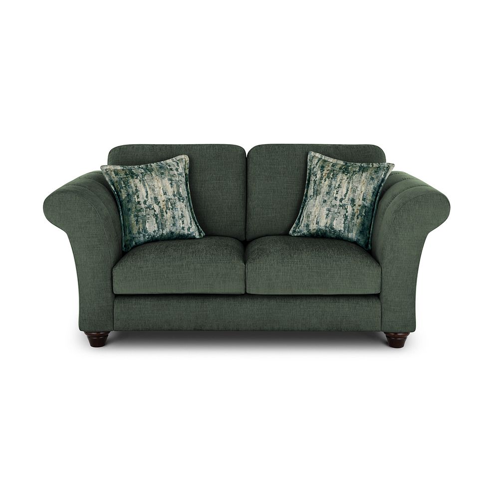 Amelie 2 Seater Sofa in Polar Thyme Fabric with Antiqued Feet 2