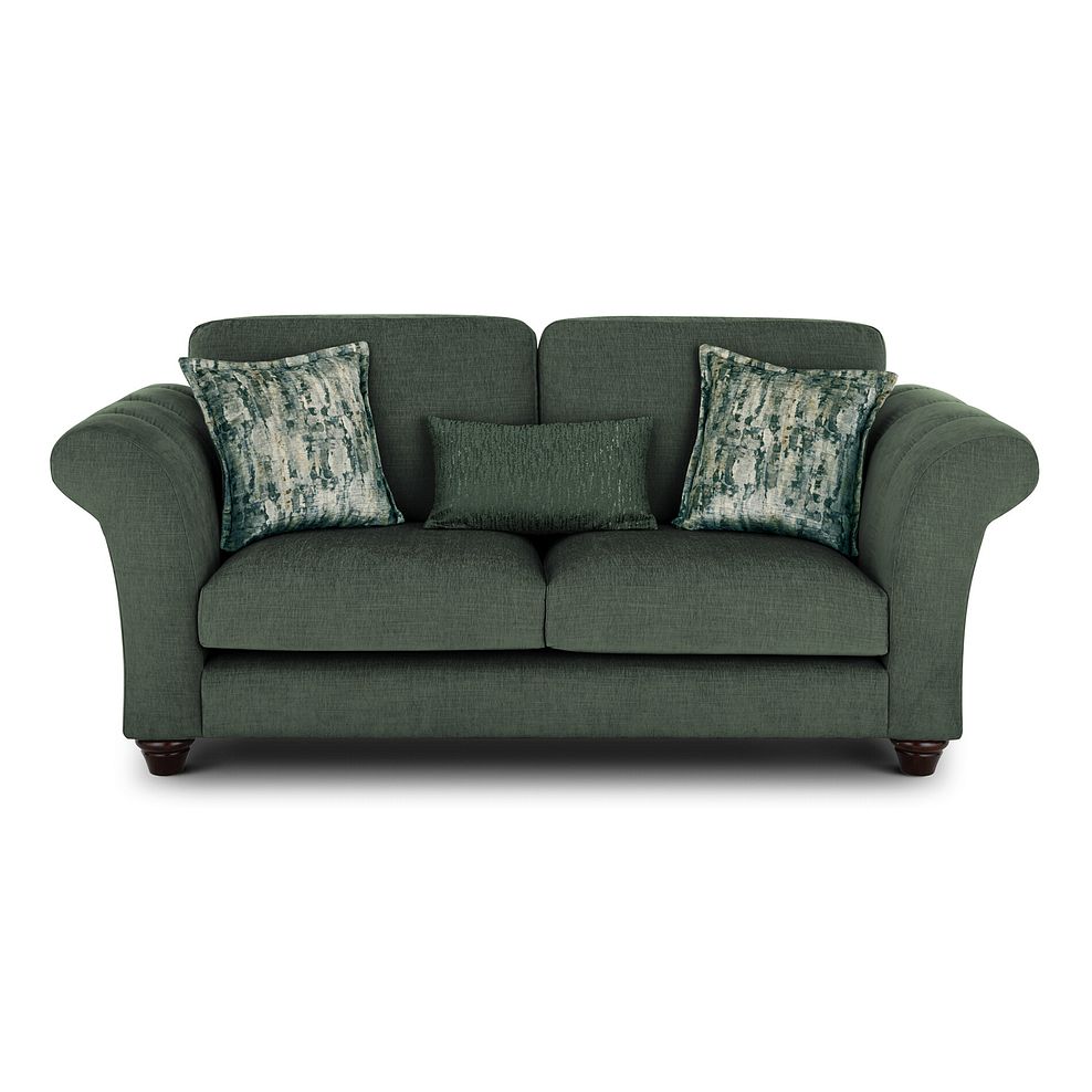 Amelie 3 Seater Sofa in Polar Thyme Fabric with Antiqued Feet 2