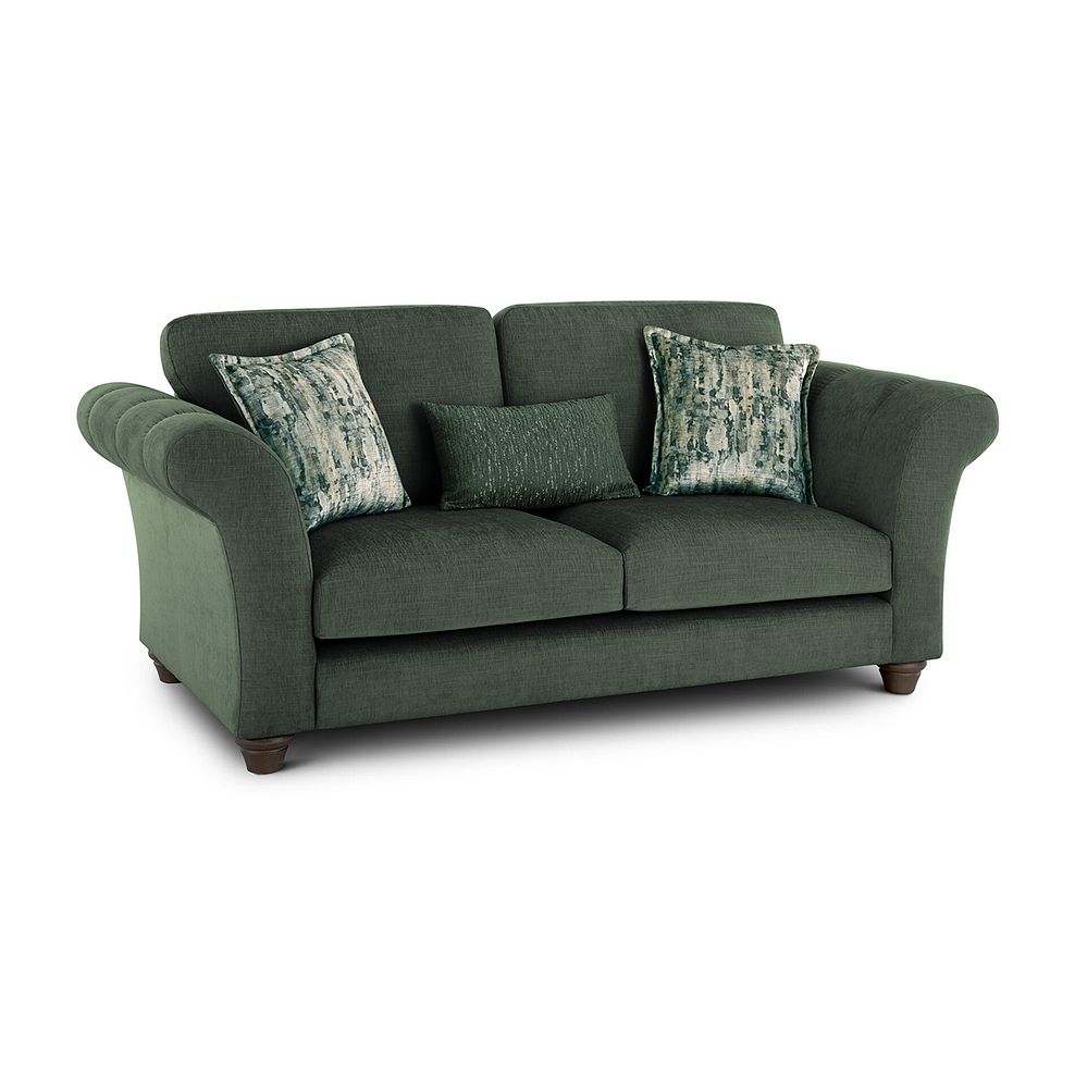 Amelie 3 Seater Sofa in Polar Thyme Fabric with Grey Ash Feet 1