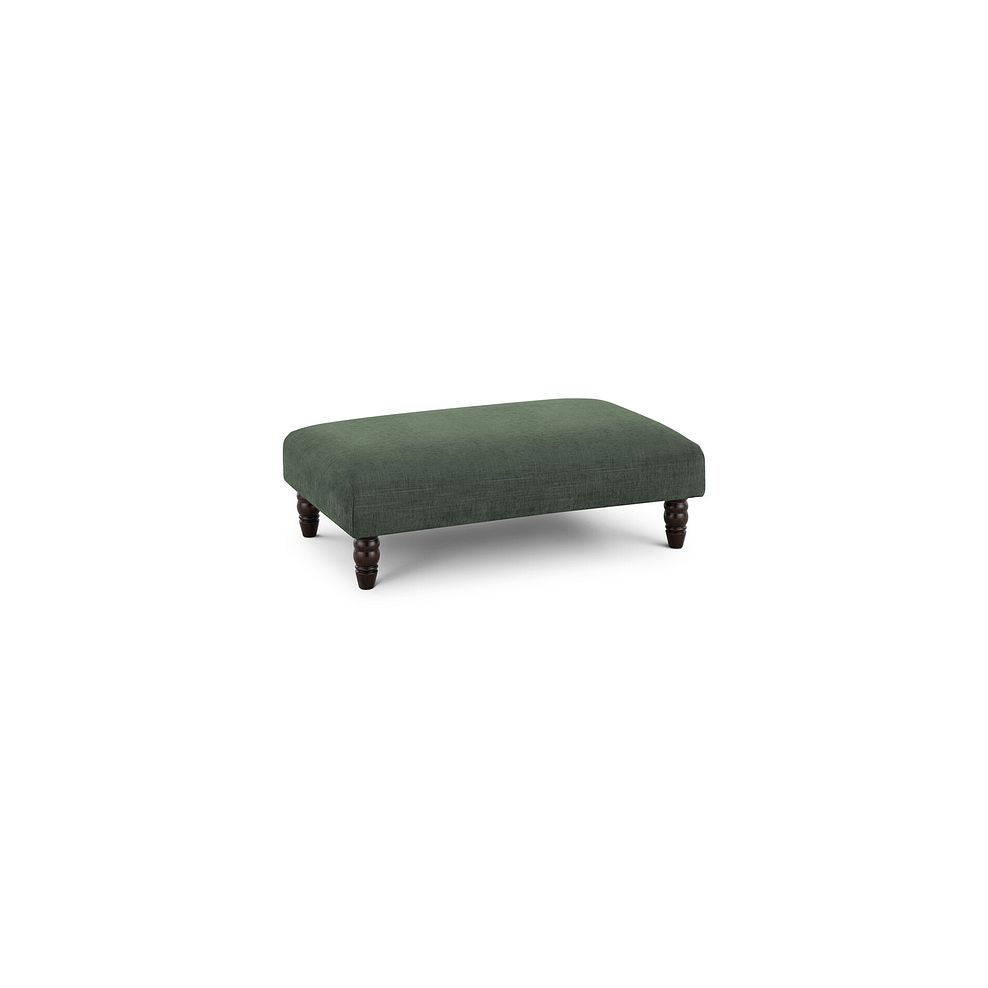 Amelie Footstool in Polar Thyme Fabric with Antiqued Feet Thumbnail 1