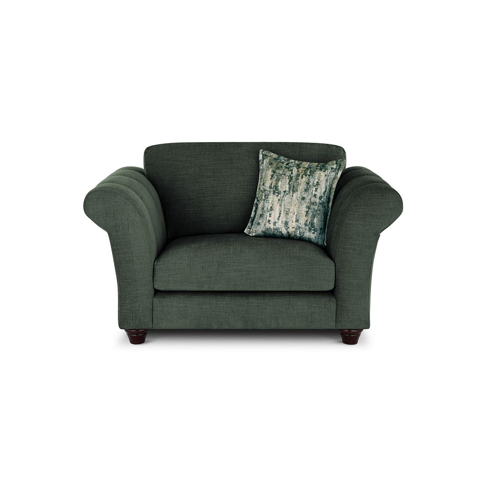 Amelie Loveseat in Polar Thyme Fabric with Antiqued Feet 2