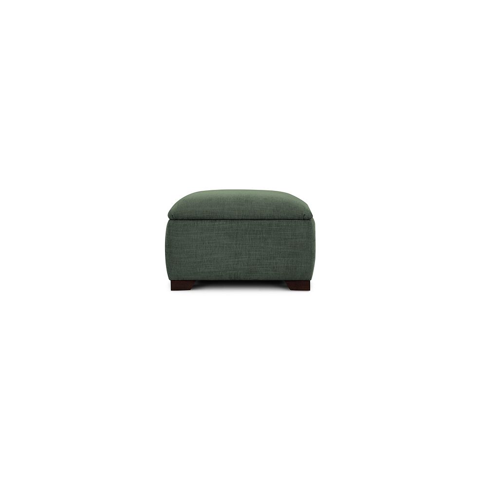 Amelie Storage Footstool in Polar Thyme Fabric with Antiqued Feet 3