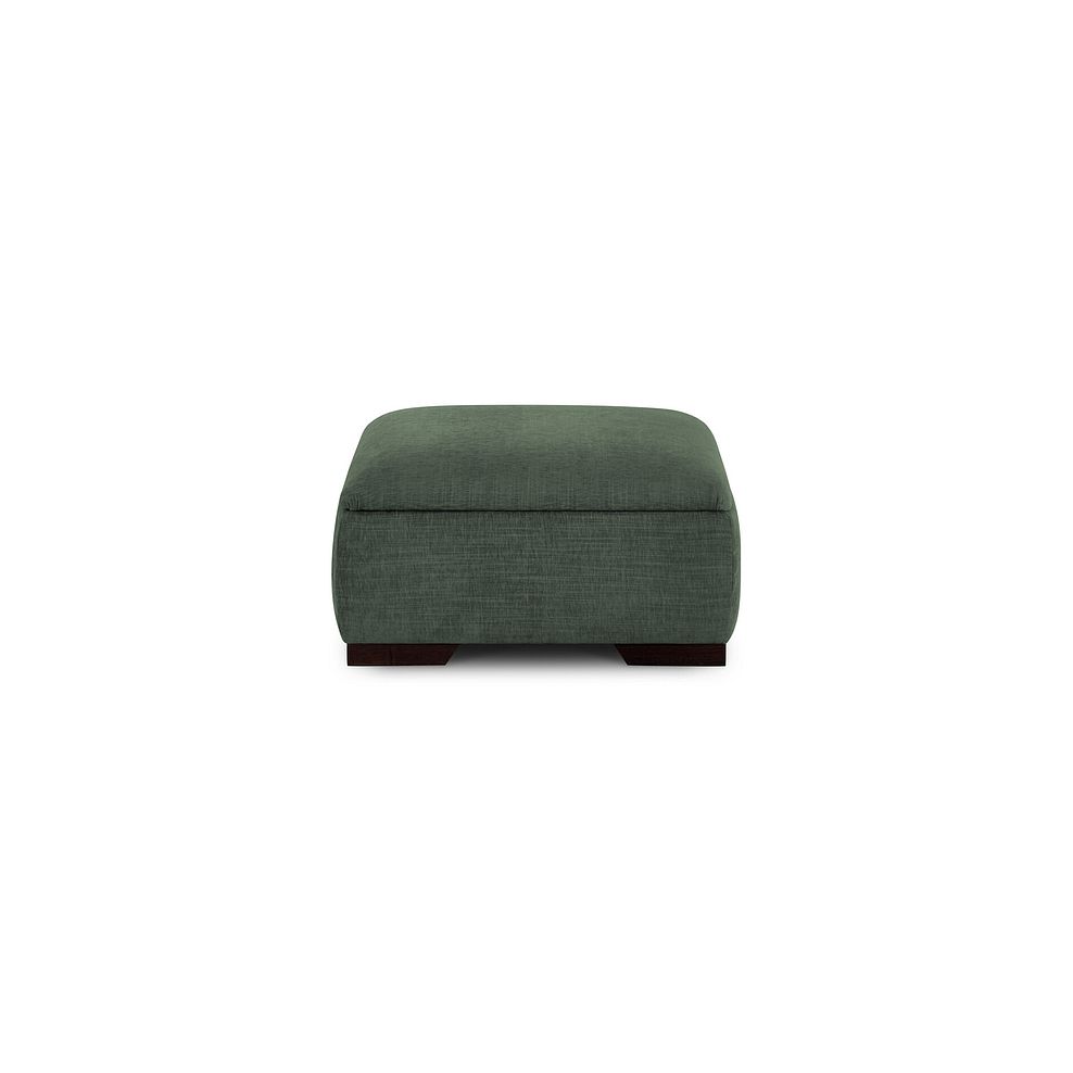Amelie Storage Footstool in Polar Thyme Fabric with Antiqued Feet 2