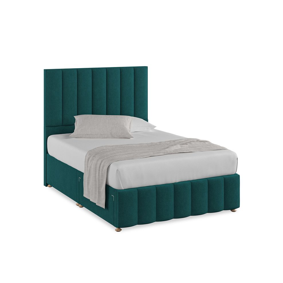 Amersham Double 2 Drawer Divan Bed in Venice Fabric - Teal 1