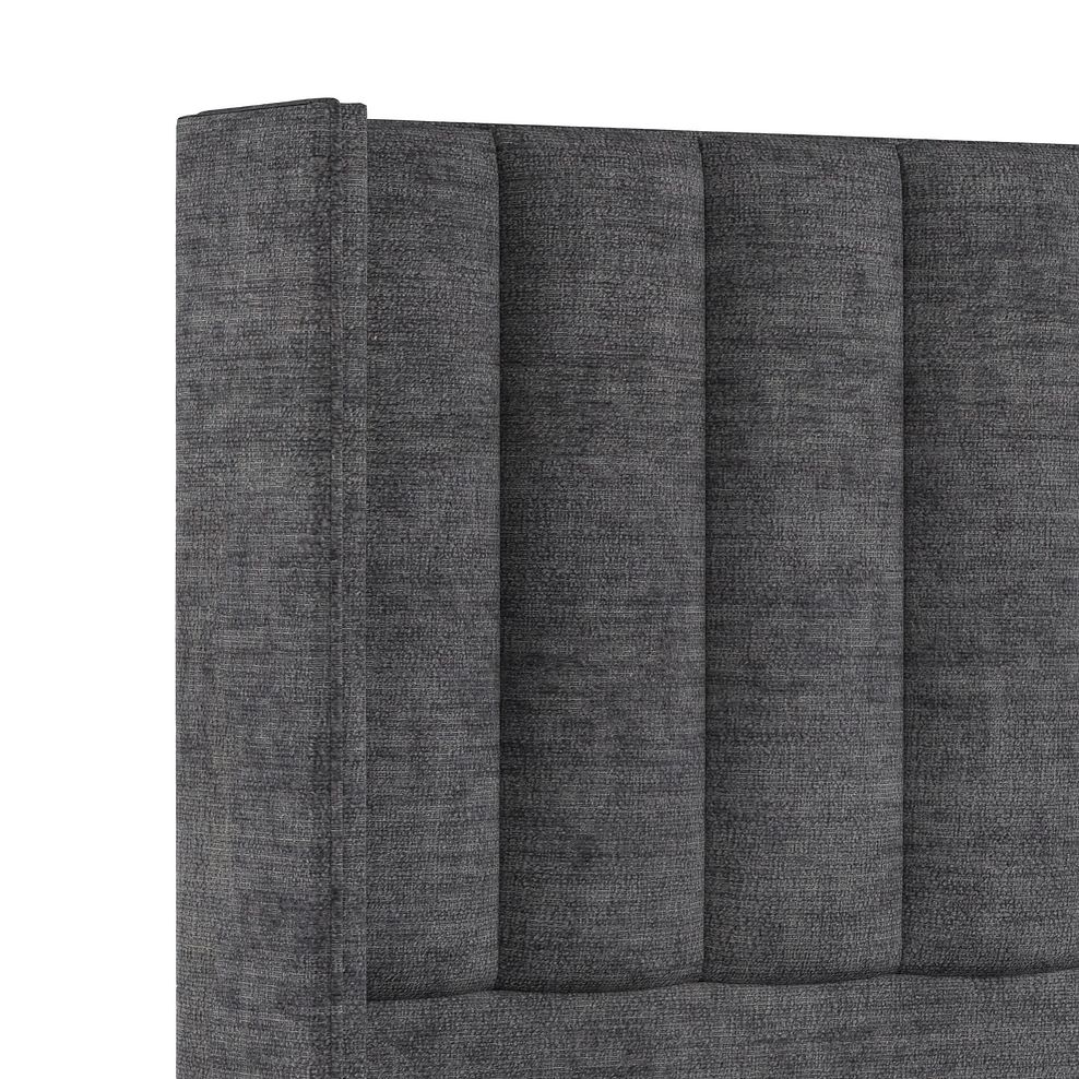 Amersham Double 2 Drawer Divan Bed with Winged Headboard in Brooklyn Fabric - Asteroid Grey 5