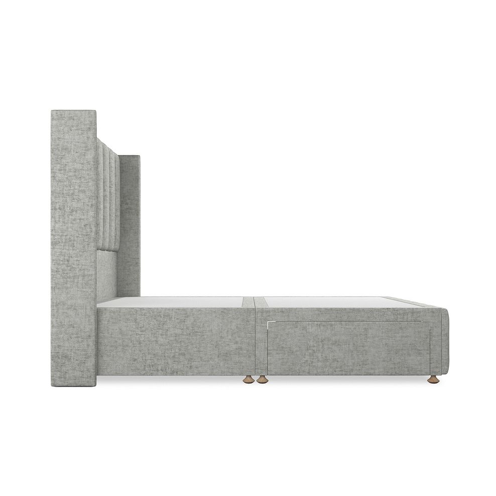 Amersham Double 2 Drawer Divan Bed with Winged Headboard in Brooklyn Fabric - Fallow Grey 4