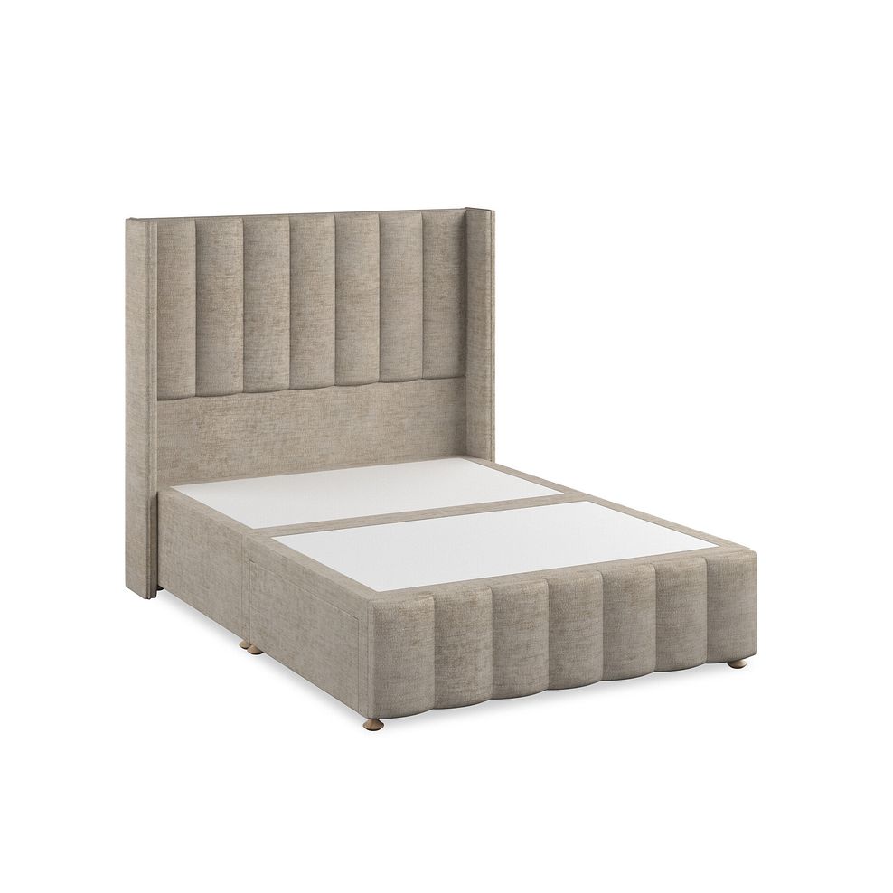 Amersham Double 2 Drawer Divan Bed with Winged Headboard in Brooklyn Fabric - Quill Grey 2