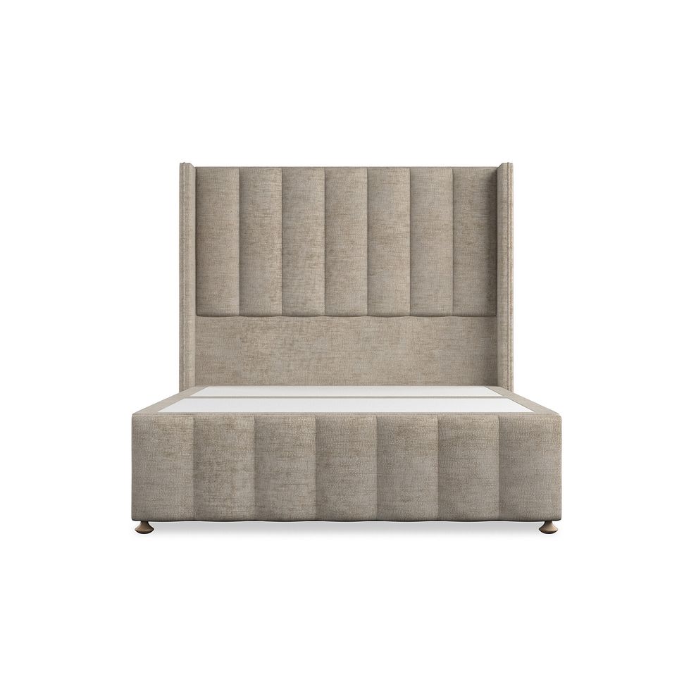 Amersham Double 2 Drawer Divan Bed with Winged Headboard in Brooklyn Fabric - Quill Grey Thumbnail 3