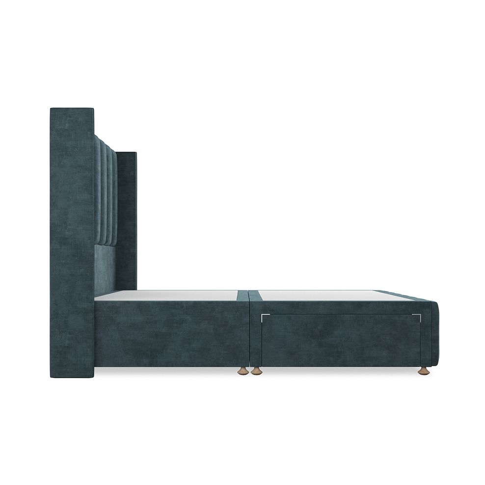 Amersham Double 2 Drawer Divan Bed with Winged Headboard in Heritage Velvet - Airforce Thumbnail 4