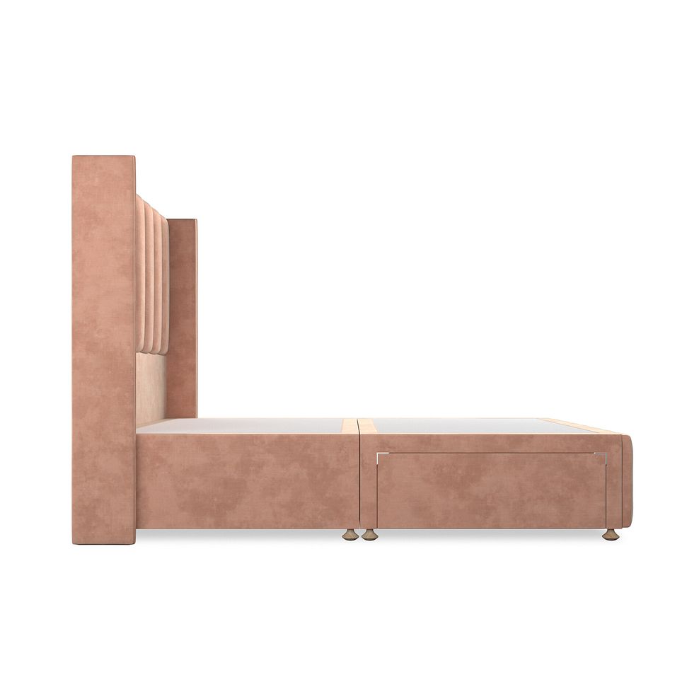 Amersham Double 2 Drawer Divan Bed with Winged Headboard in Heritage Velvet - Powder Pink Thumbnail 4