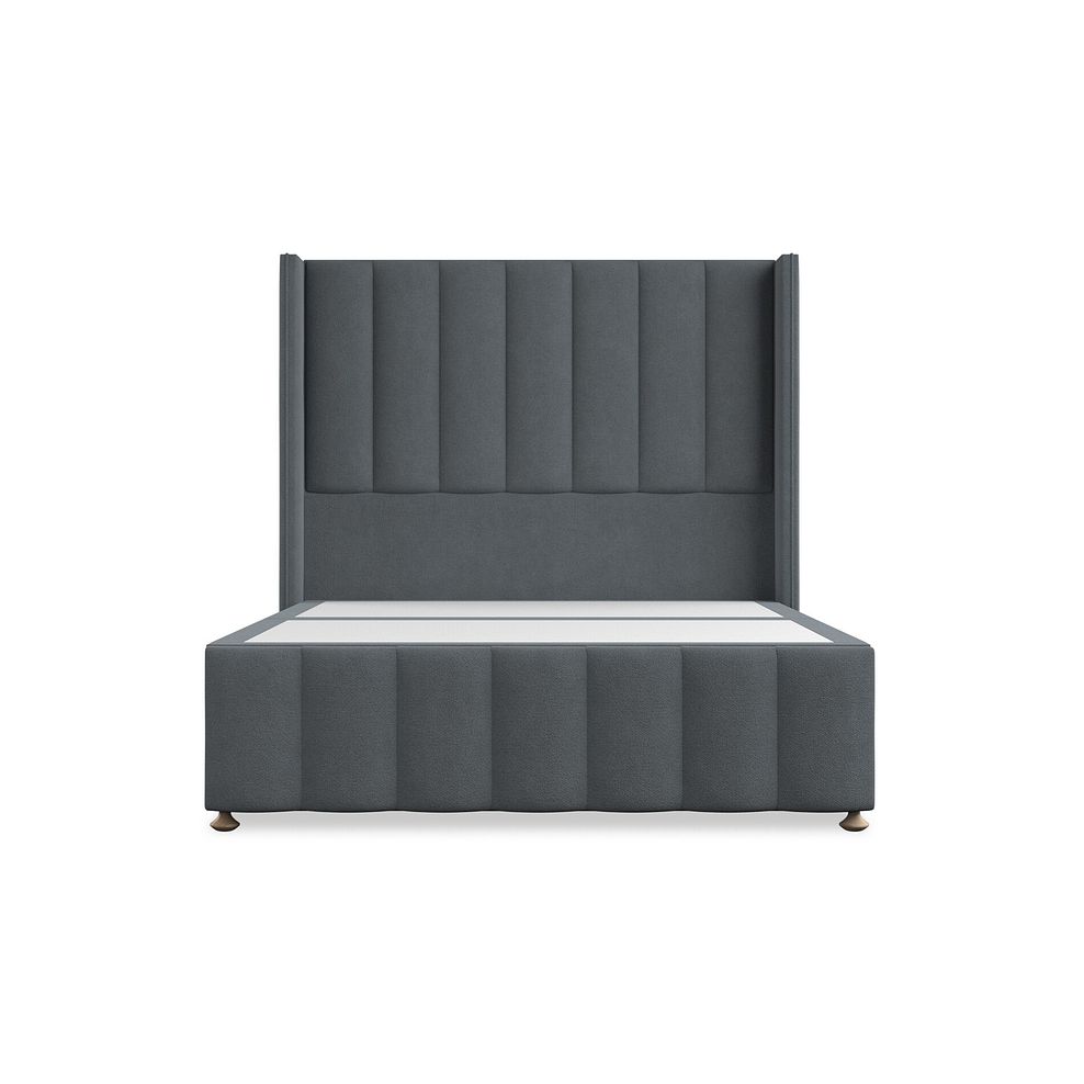 Amersham Double 2 Drawer Divan Bed with Winged Headboard in Venice Fabric - Graphite Thumbnail 3