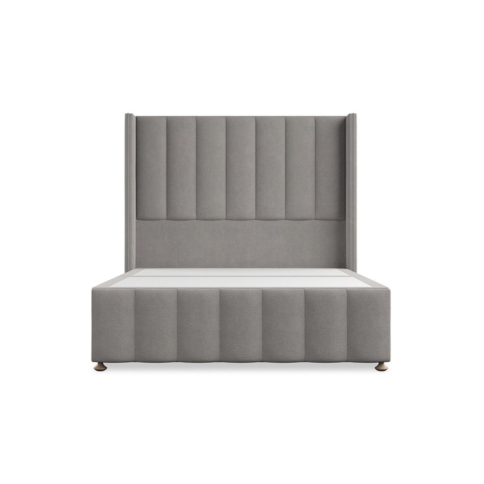 Amersham Double 2 Drawer Divan Bed with Winged Headboard in Venice Fabric - Grey Thumbnail 3
