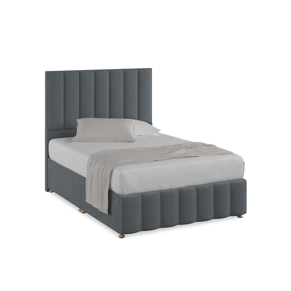 Amersham Double 4 Drawer Divan Bed in Venice Fabric - Graphite