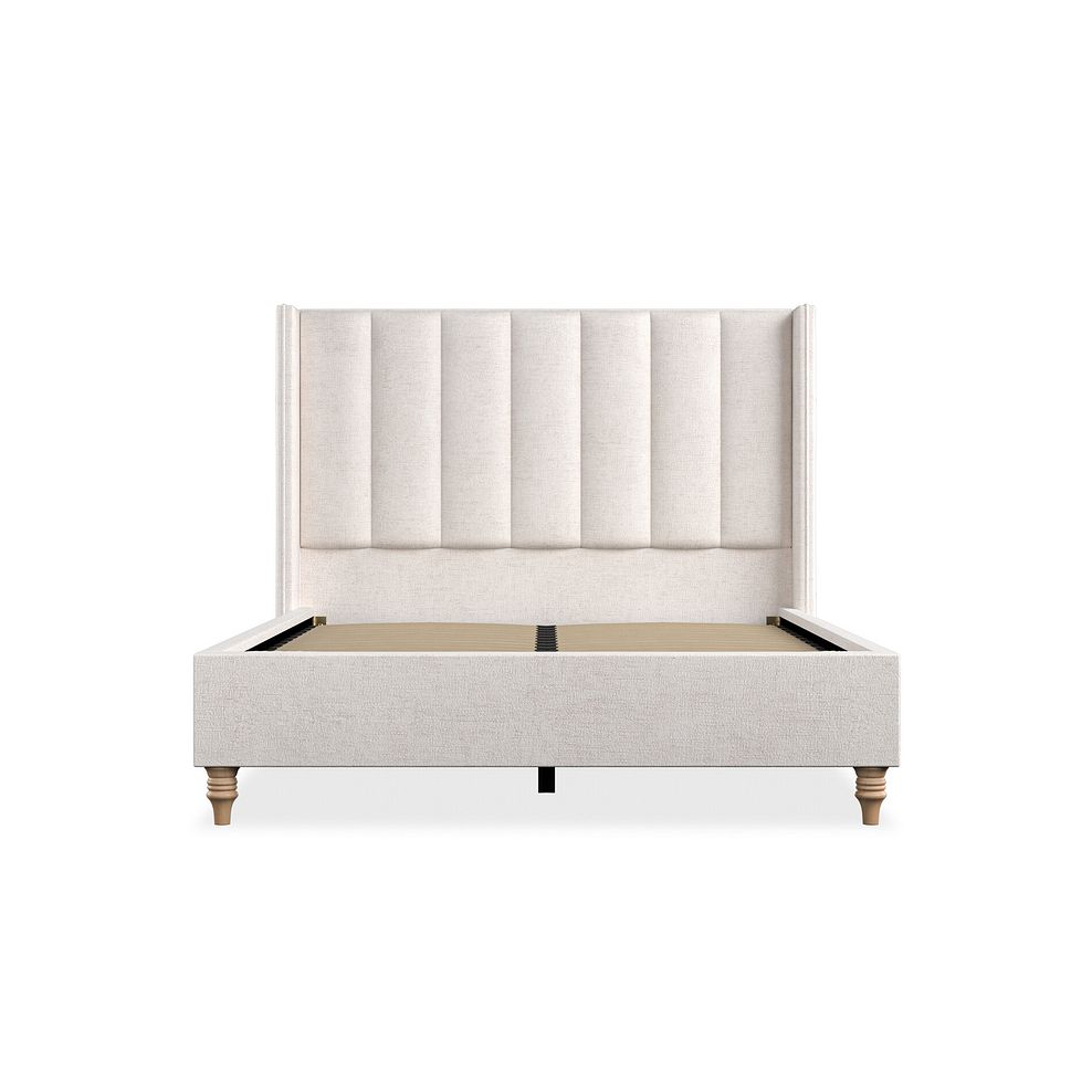 Amersham Double Bed with Winged Headboard in Brooklyn Fabric - Lace White 3