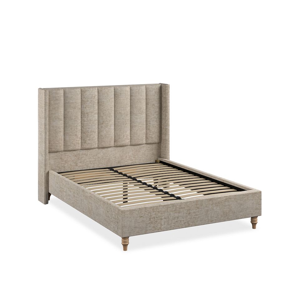 Amersham Double Bed with Winged Headboard in Brooklyn Fabric - Quill Grey Thumbnail 2