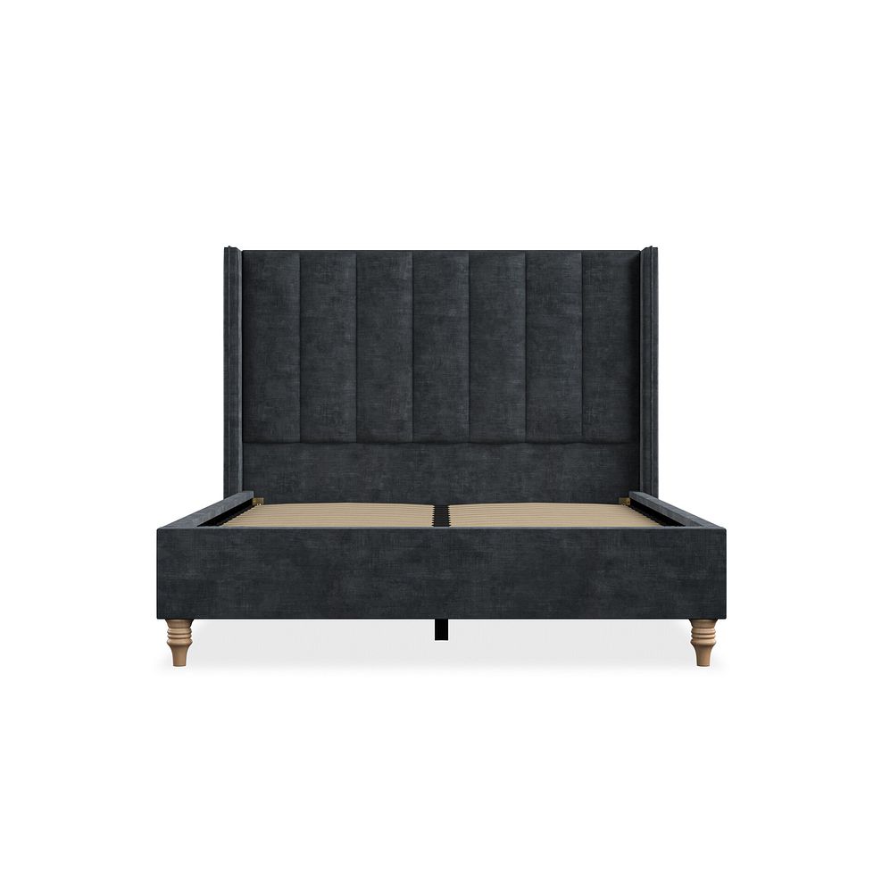 Amersham Double Bed with Winged Headboard in Heritage Velvet - Charcoal 3