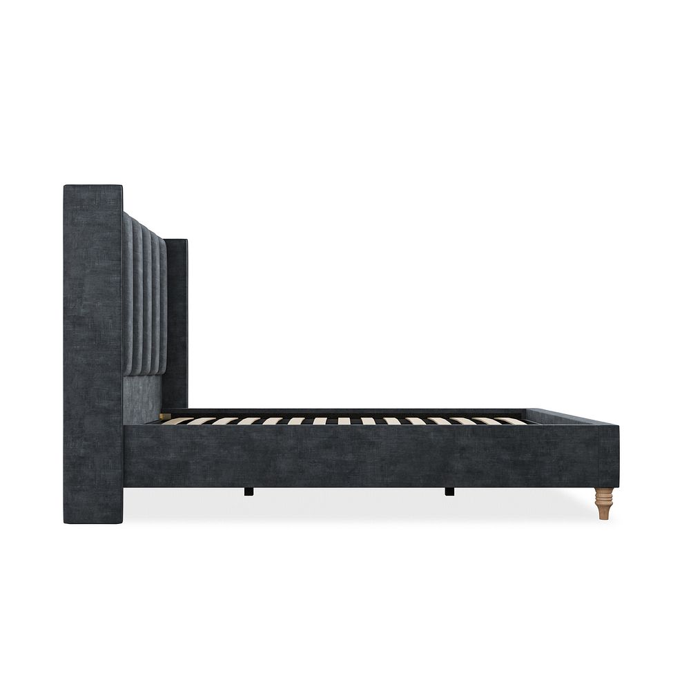 Amersham Double Bed with Winged Headboard in Heritage Velvet - Charcoal Thumbnail 4