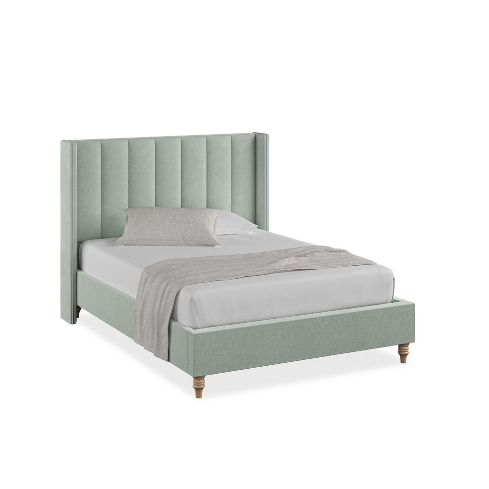 Amersham Double Bed with Winged Headboard in Venice Fabric - Duck Egg 1