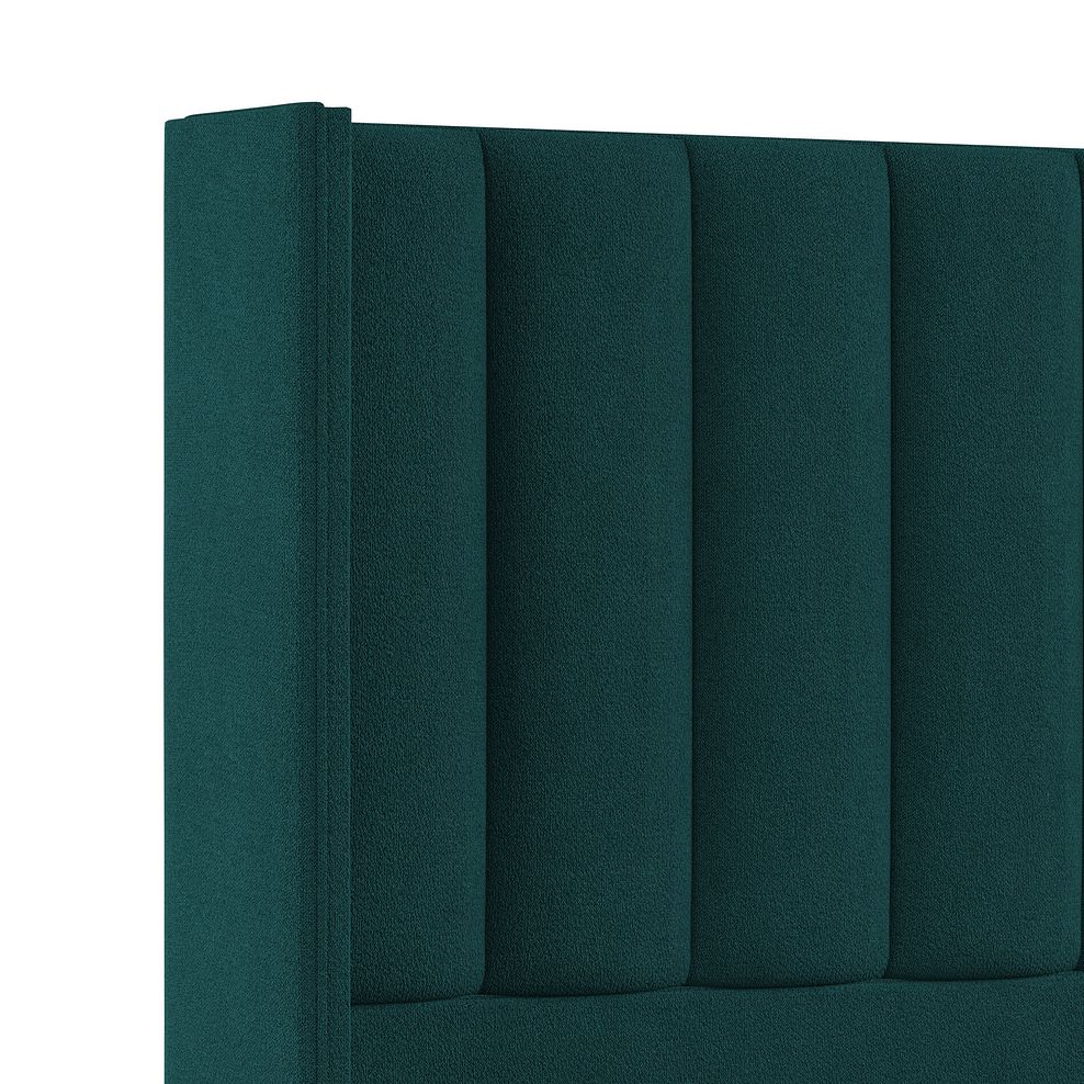Amersham Double Bed with Winged Headboard in Venice Fabric - Teal 6