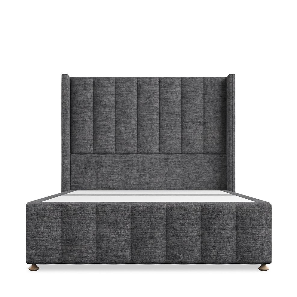 Amersham Double Divan Bed with Winged Headboard in Brooklyn Fabric - Asteroid Grey 3