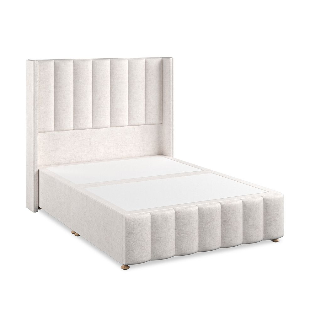 Amersham Double Divan Bed with Winged Headboard in Brooklyn Fabric - Lace White 2
