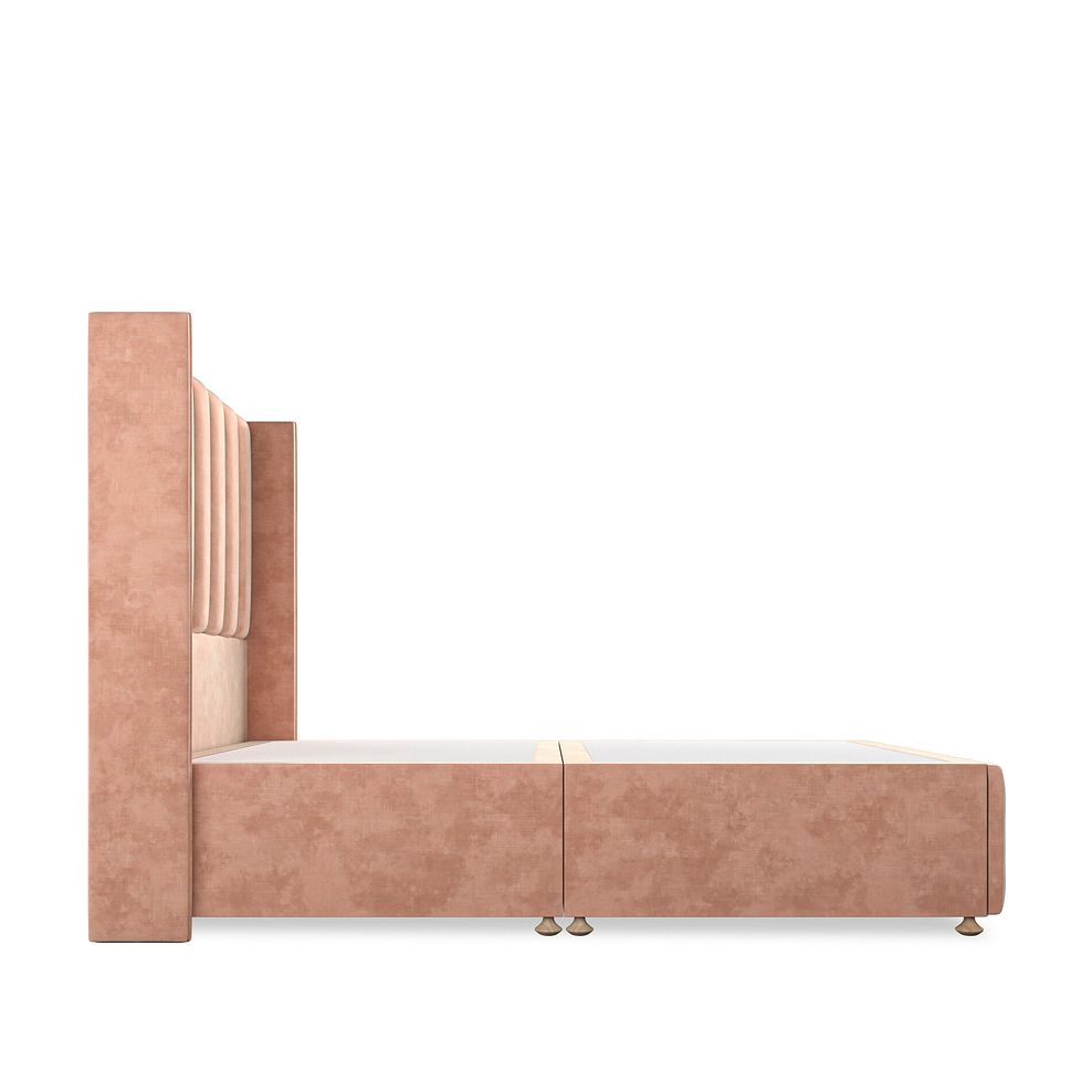 Amersham Double Divan Bed with Winged Headboard in Heritage Velvet - Powder Pink Thumbnail 4