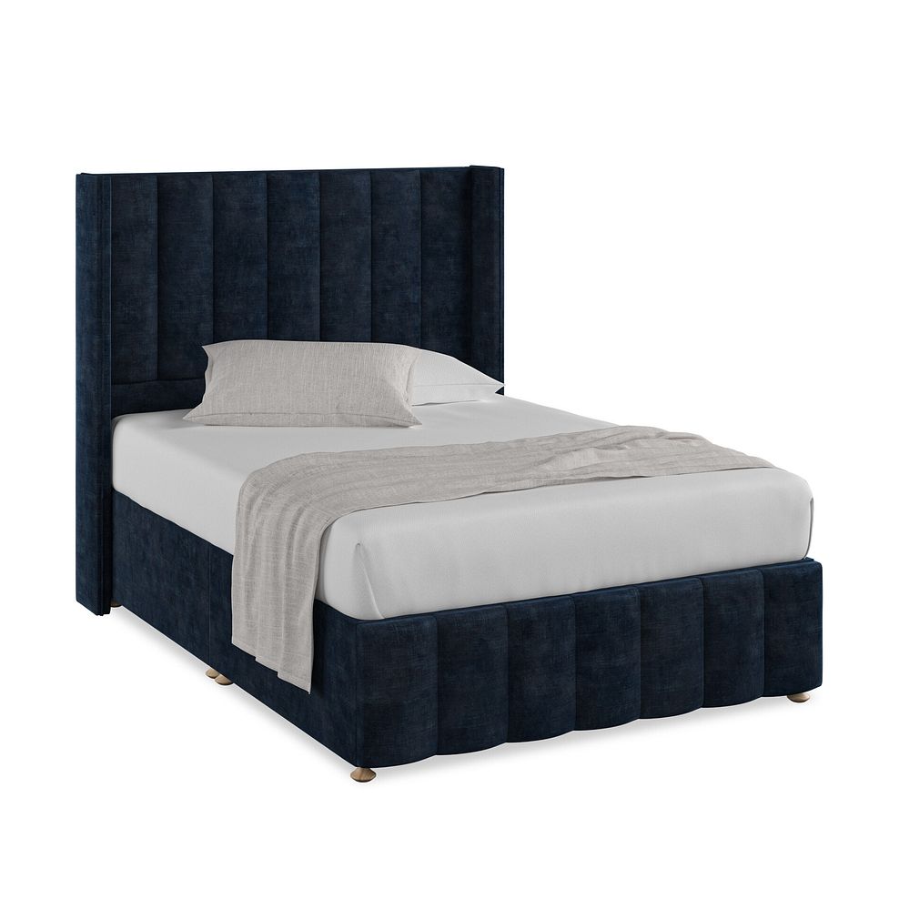 Amersham Double Divan Bed with Winged Headboard in Heritage Velvet - Royal Blue 1