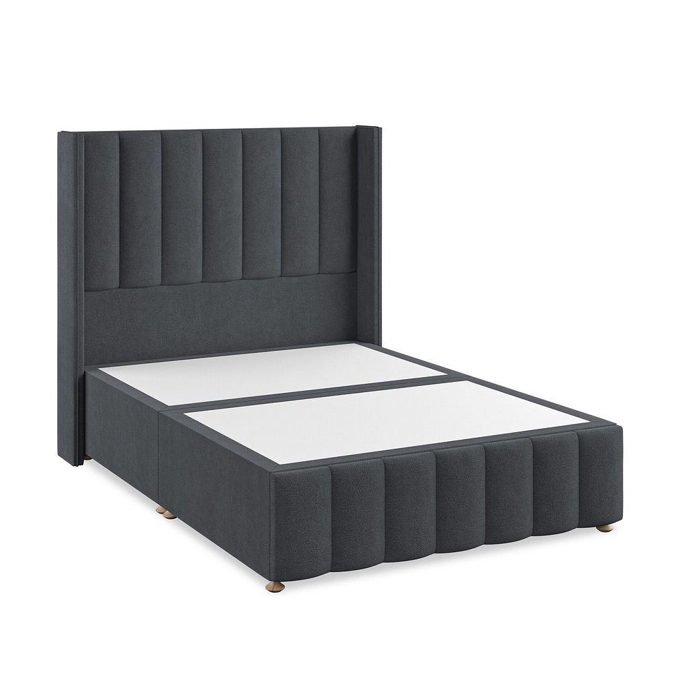 Amersham Double Divan Bed with Winged Headboard in Venice Fabric - Anthracite 2