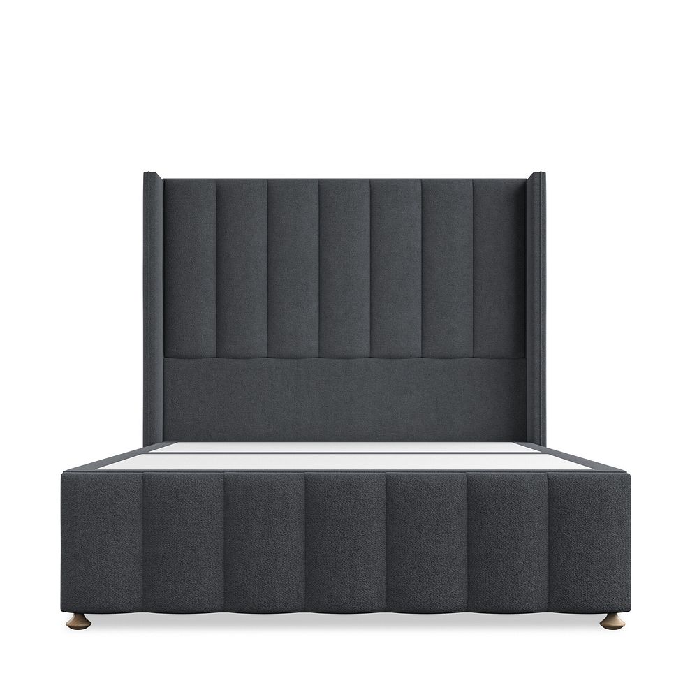 Amersham Double Divan Bed with Winged Headboard in Venice Fabric - Anthracite Thumbnail 3