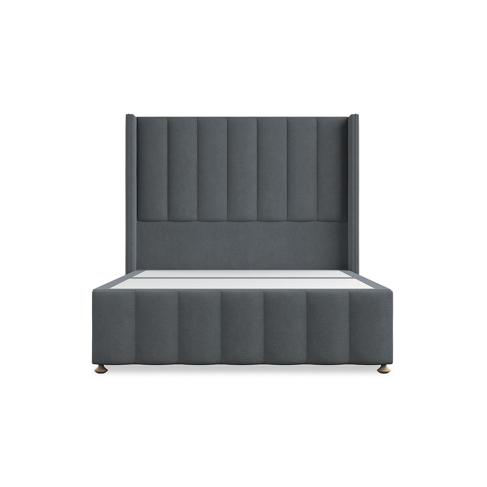 Amersham Double Divan Bed with Winged Headboard in Venice Fabric - Graphite 3