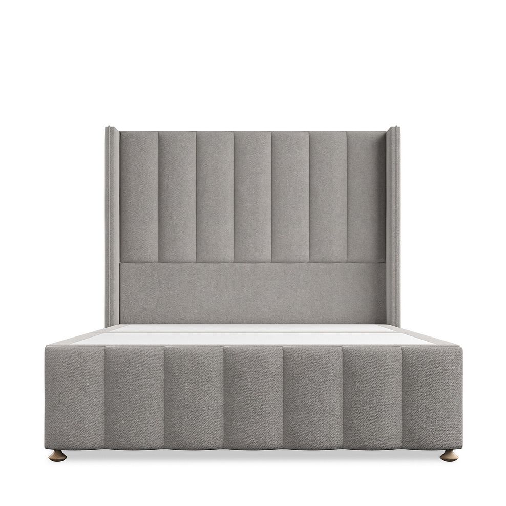 Amersham Double Divan Bed with Winged Headboard in Venice Fabric - Grey 3