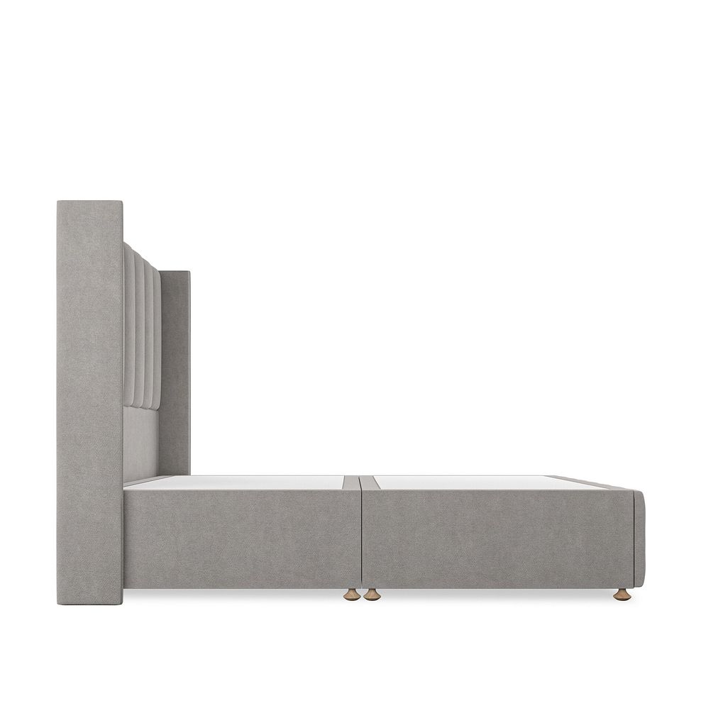 Amersham Double Divan Bed with Winged Headboard in Venice Fabric - Grey Thumbnail 4