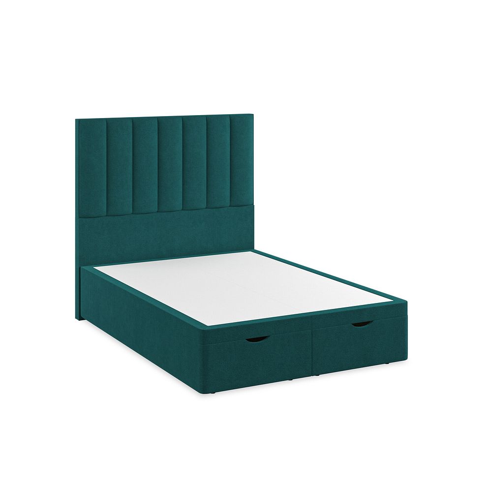 Amersham Double Ottoman Storage Bed in Venice Fabric - Teal Thumbnail 2
