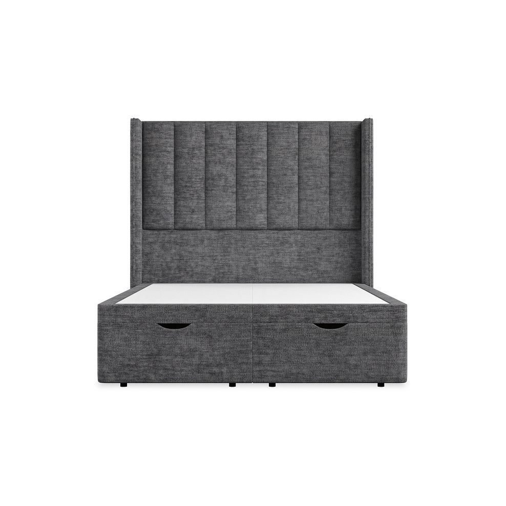 Amersham Double Ottoman Storage Bed with Winged Headboard in Brooklyn Fabric - Asteroid Grey 4