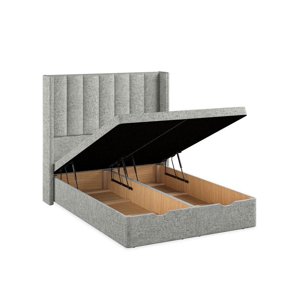Amersham Double Ottoman Storage Bed with Winged Headboard in Brooklyn Fabric - Fallow Grey 3