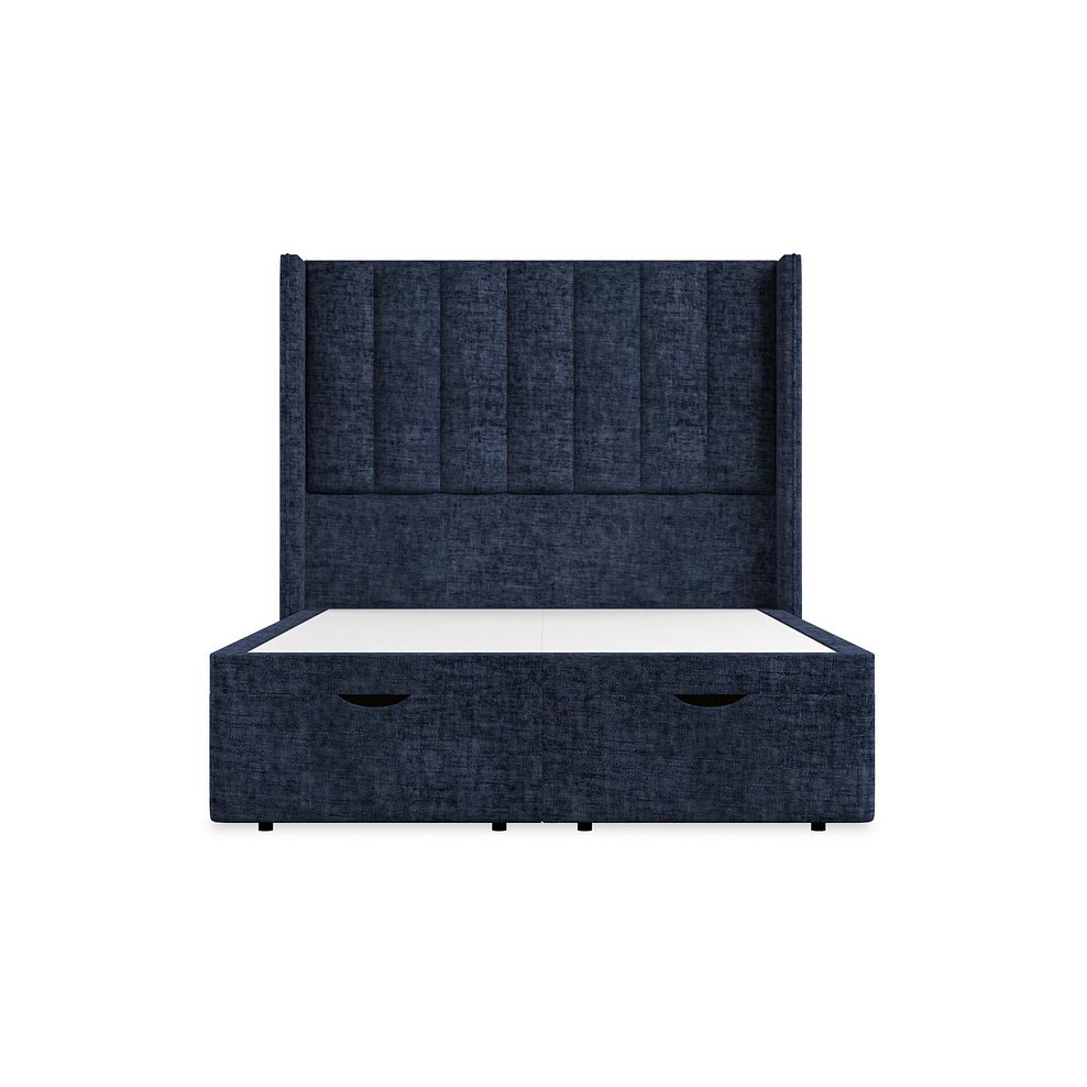 Amersham Double Ottoman Storage Bed with Winged Headboard in Brooklyn Fabric - Hummingbird Blue 4