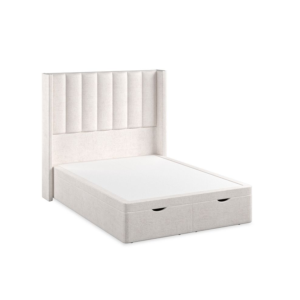 Amersham Double Ottoman Storage Bed with Winged Headboard in Brooklyn Fabric - Lace White 2