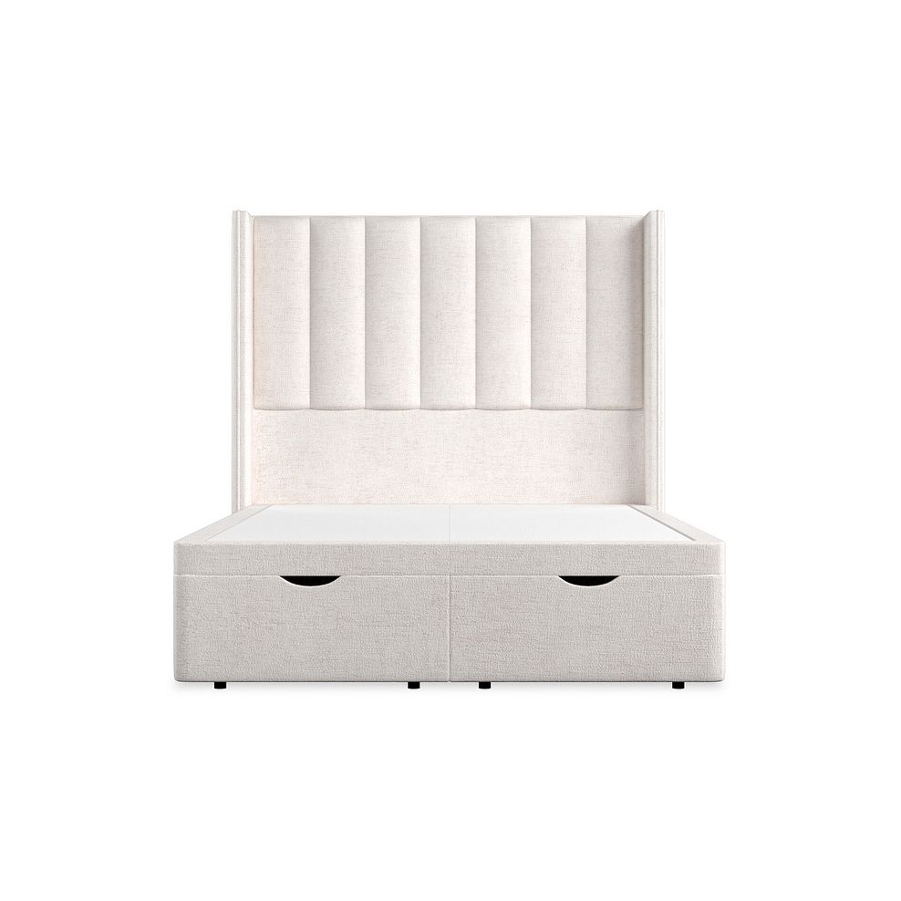 Amersham Double Ottoman Storage Bed with Winged Headboard in Brooklyn Fabric - Lace White Thumbnail 4