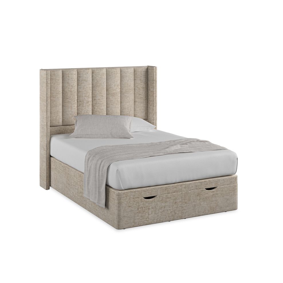 Amersham Double Ottoman Storage Bed with Winged Headboard in Brooklyn Fabric - Quill Grey 1