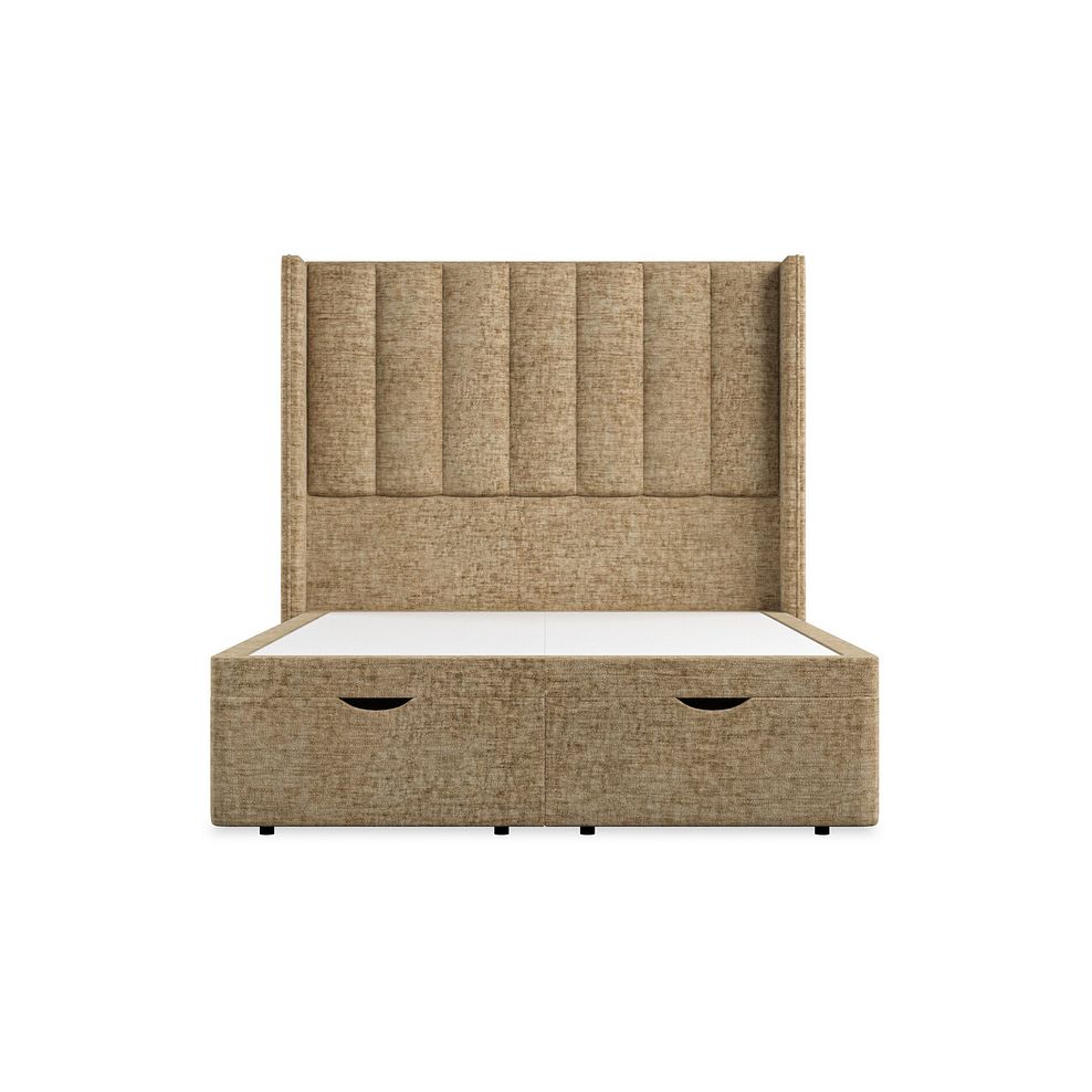 Amersham Double Ottoman Storage Bed with Winged Headboard in Brooklyn Fabric - Saturn Mink Thumbnail 4