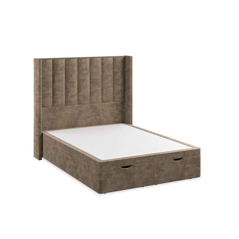 Amersham Double Ottoman Storage Bed with Winged Headboard in Heritage Velvet - Cedar Thumbnail 2