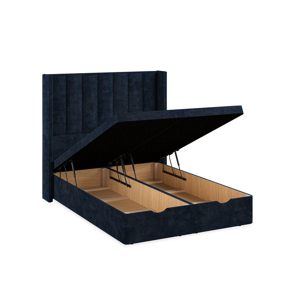 Amersham Double Ottoman Storage Bed with Winged Headboard in Heritage Velvet - Royal Blue 3