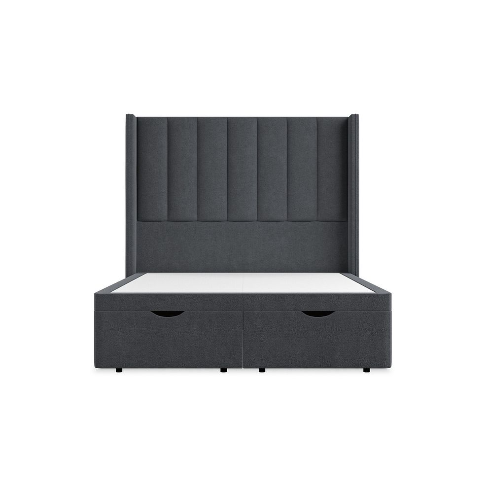 Amersham Double Ottoman Storage Bed with Winged Headboard in Venice Fabric - Anthracite 4