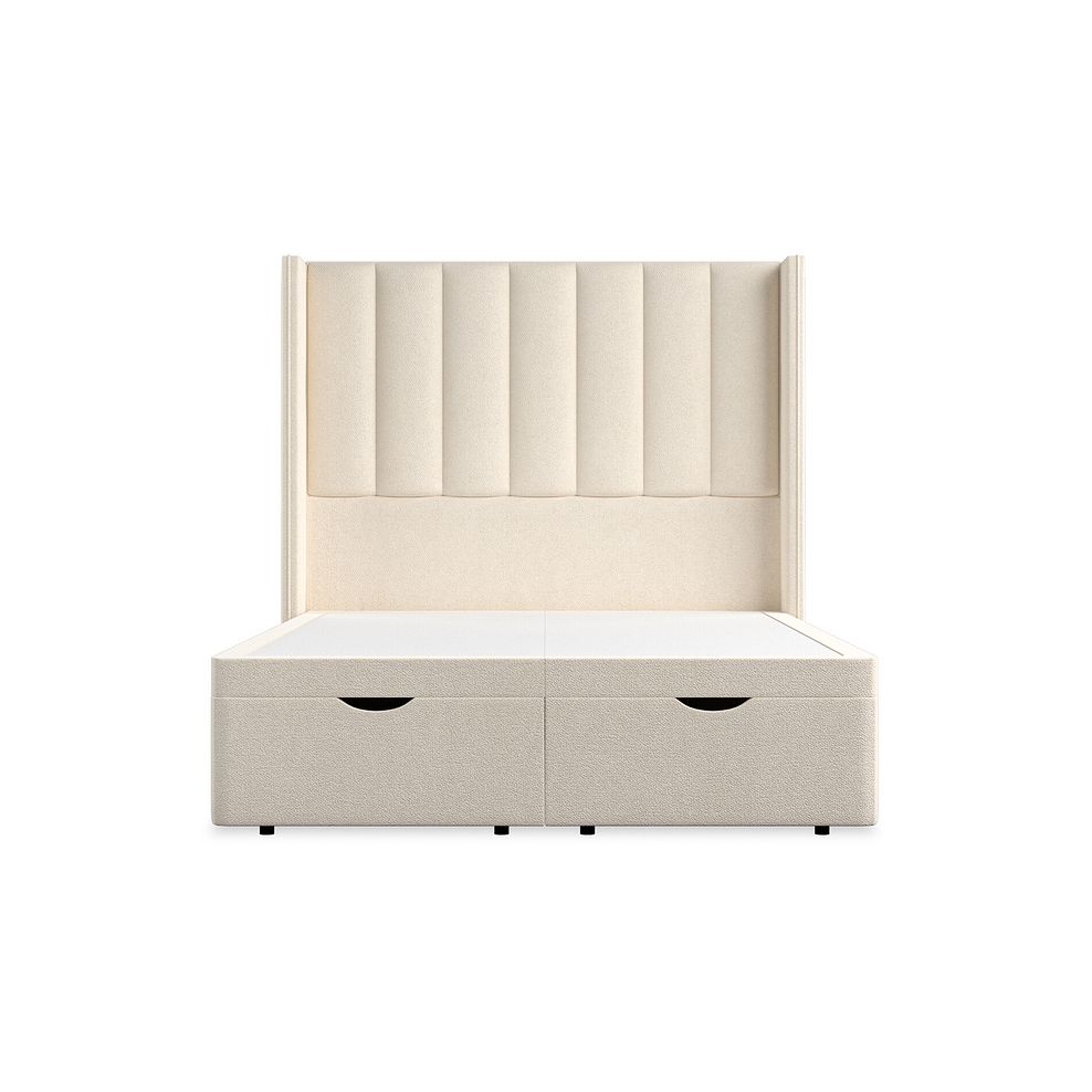 Amersham Double Ottoman Storage Bed with Winged Headboard in Venice Fabric - Cream 4