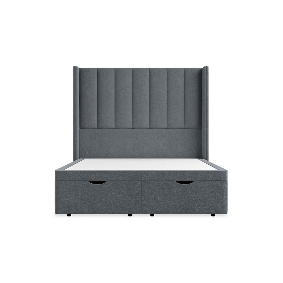 Amersham Double Ottoman Storage Bed with Winged Headboard in Venice Fabric - Graphite 4