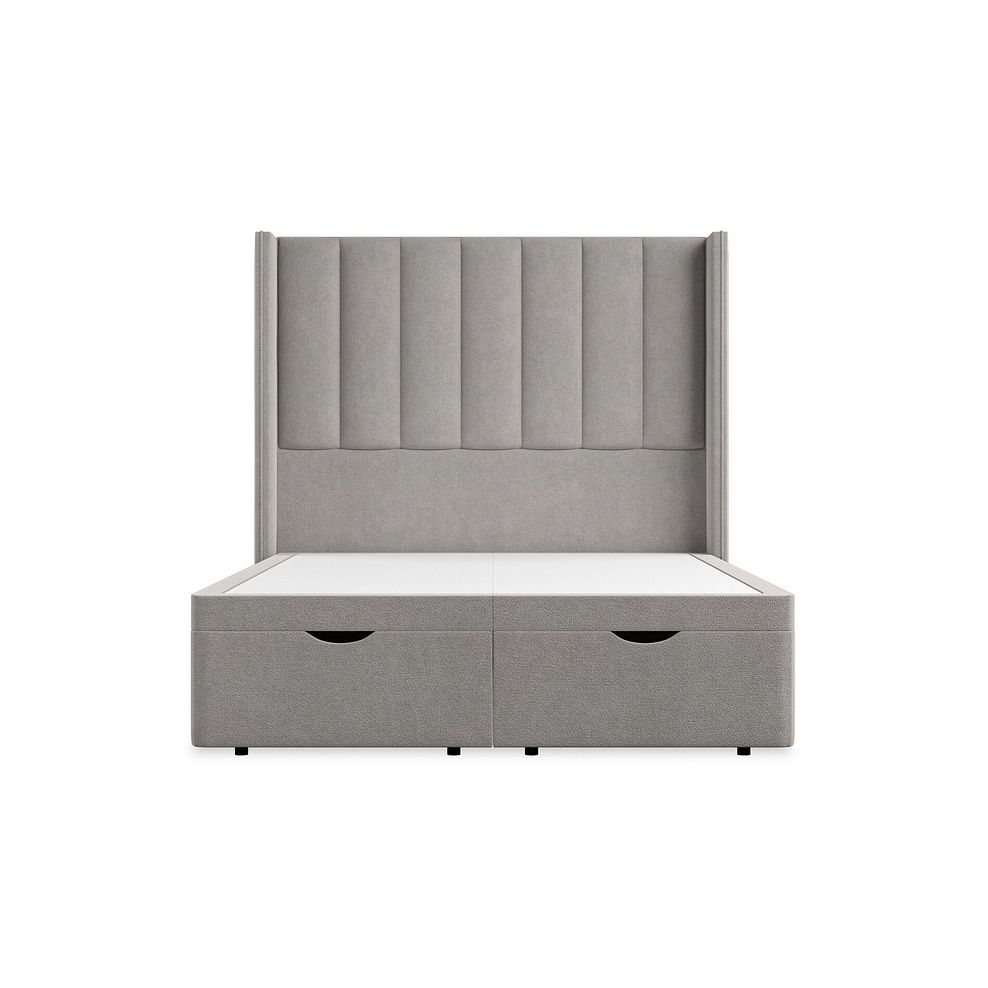 Amersham Double Ottoman Storage Bed with Winged Headboard in Venice Fabric - Grey 4