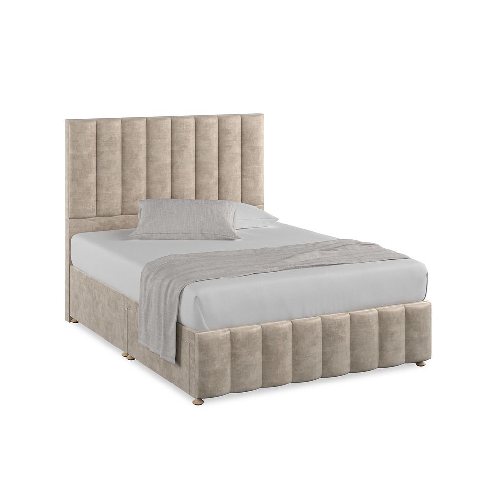 Amersham King-Size 2 Drawer Divan Bed in Heritage Velvet - Mink 1