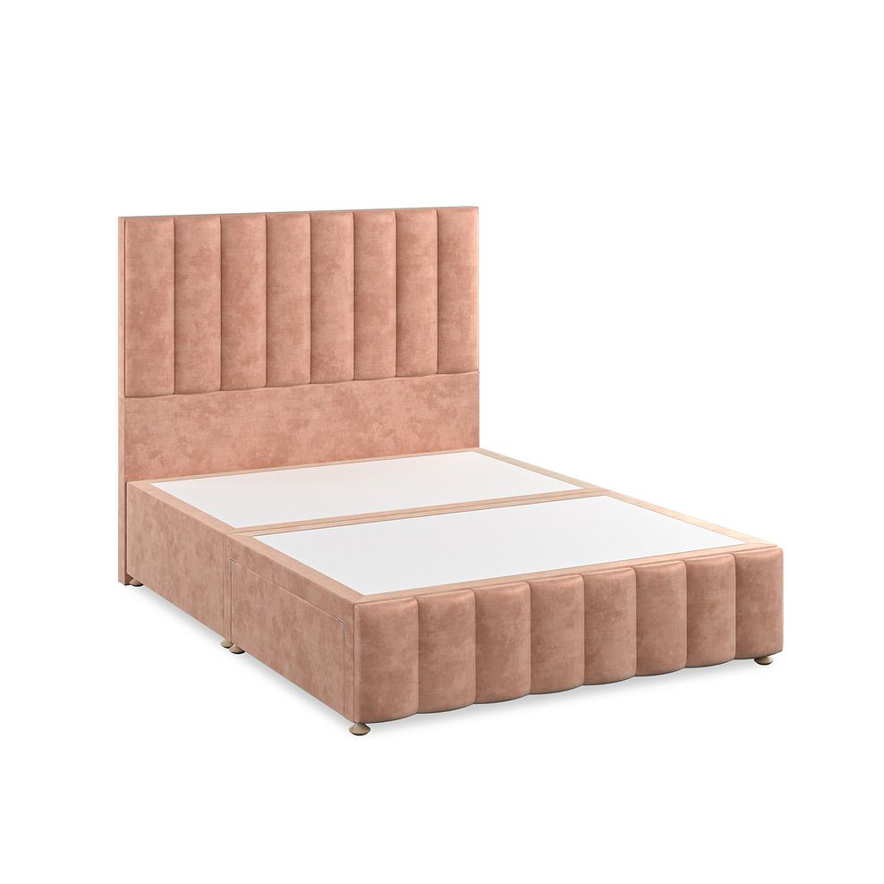 Amersham King-Size 2 Drawer Divan Bed in Heritage Velvet - Powder Pink 2